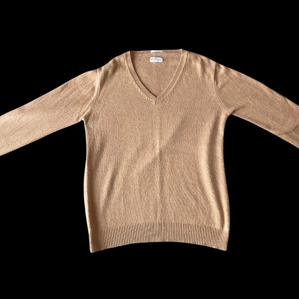 Gant Rugger, Men's Lambswool Camel Sweater, V Neck, Medium